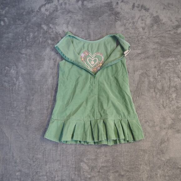 Vintage Bonnie Jean Corduroy Dress Toddler Girl Jumper 4T Heart‎ Embroidery Y2K - Picture 10 of 13